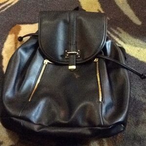 Faux leather backpack
